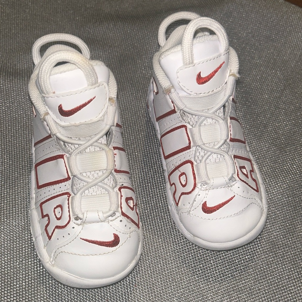 Nike Air Uptempo White Varsity Red Outline size 7c